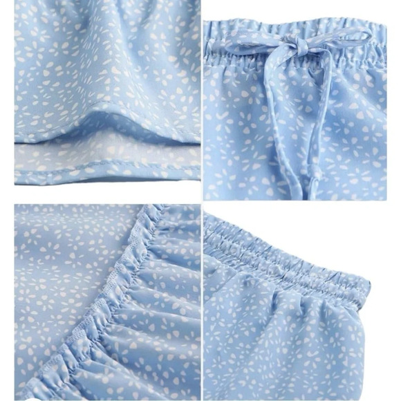 Alelly Women's Summer Cute High Waist Ruffle Skirt Floral Print Swing Beach Mini - Picture 4 of 9